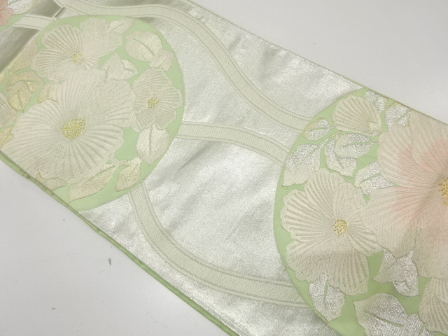 JAPANESE KIMONO / ANTIQUE FUKURO OBI / SILK / WOVEN TATEWAKU PATTERN